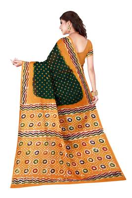 Multicolor hand woven art silk saree with blouse 2