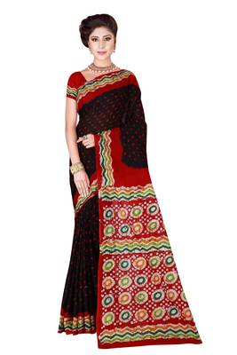 Multicolor hand woven art silk saree with blouse 1