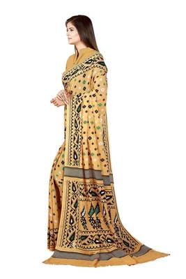 Multicolor hand woven art silk saree with blouse 3