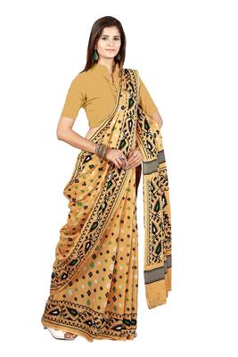 Multicolor hand woven art silk saree with blouse 5