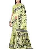 Multicolor hand woven art silk saree with blouse