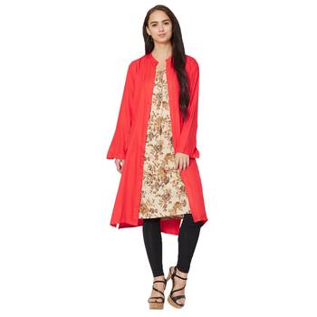 Beige printed cotton kurtas-and-kurtis 1
