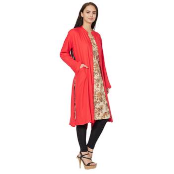 Beige printed cotton kurtas-and-kurtis 3