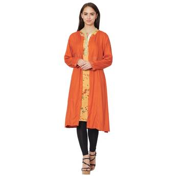 Beige printed cotton kurtas-and-kurtis 1