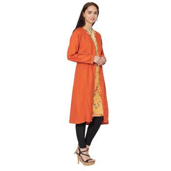 Beige printed cotton kurtas-and-kurtis 3