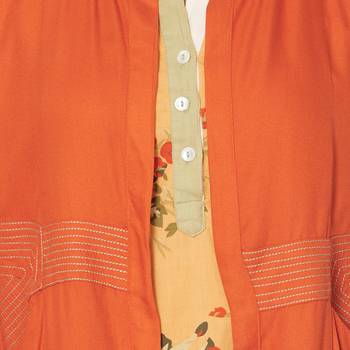 Beige printed cotton kurtas-and-kurtis 5
