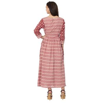 Maroon printed cotton kurtas-and-kurtis 2