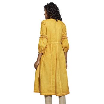 Yellow plain cotton kurtas-and-kurtis 2
