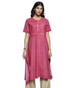 Pink plain cotton kurtas-and-kurtis