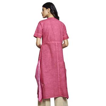 Pink plain cotton kurtas-and-kurtis 2