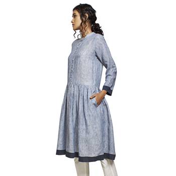 Grey plain cotton kurtas-and-kurtis 3