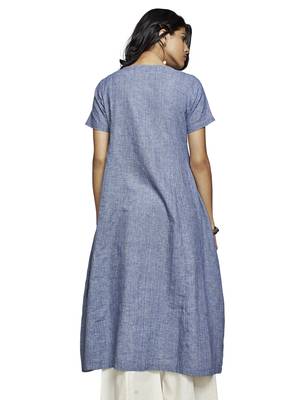 Blue plain cotton kurtas-and-kurtis 2