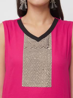Pink plain cotton kurtas-and-kurtis 5