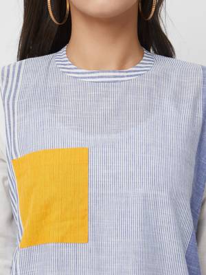 Blue plain cotton kurtas-and-kurtis 5