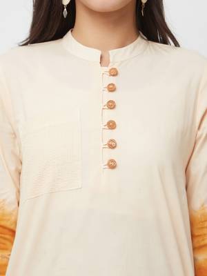 Off-white printed cotton kurtas-and-kurtis 5