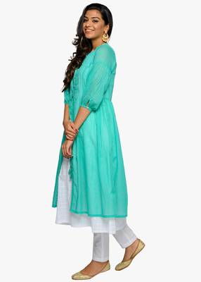 White printed cotton kurtas-and-kurtis 4