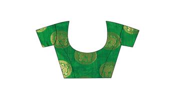 Multicolor woven cotton silk saree with blouse 4