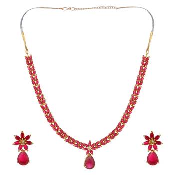 Pink Cubic Zirconia Necklaces 4