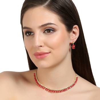 Pink Cubic Zirconia Necklaces 2