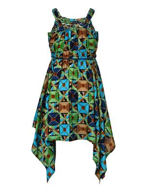 Green Plain Silk Blend Kids-Tops 2
