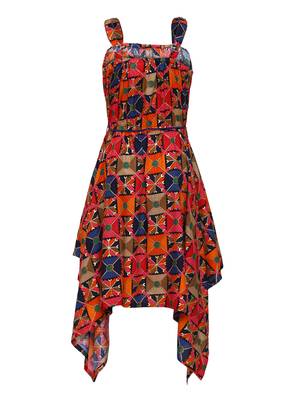 Orange Plain Silk Blend Kids-Tops 2