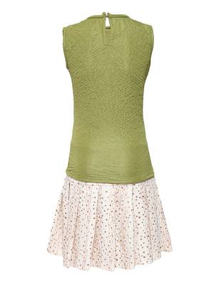 Green Plain Nylon Kids-Tops 2