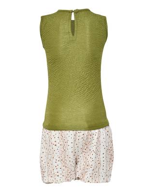 Green Plain Nylon Kids-Tops 2