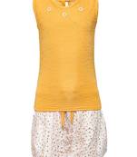 Yellow Plain Nylon Kids-Tops