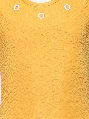 Yellow Plain Nylon Kids-Tops 4