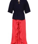 Blue Plain Cotton Kids-Tops