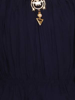 Blue Plain Cotton Kids-Tops 4