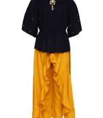 Black Plain Cotton Kids-Tops