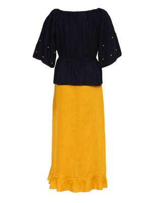 Black Plain Cotton Kids-Tops 2