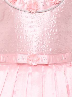 Pink Plain Silk Blend Kids-Girl-Gowns 3