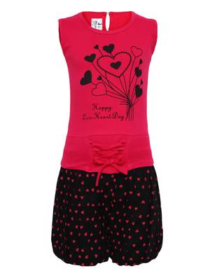 Pink Plain Cotton Kids-Tops 1