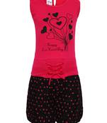 Pink Plain Cotton Kids-Tops