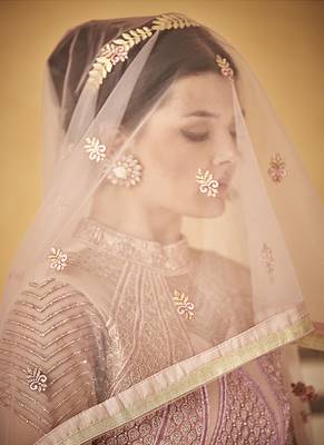 Salmon embroidered net salwar 4