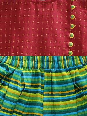 Red printed cotton kids-tops 4