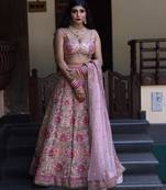 peach wedding bridal heavy lehenga set choli with dupatta with dupatta