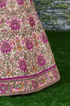 peach wedding bridal heavy lehenga set choli with dupatta with dupatta