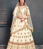 Glowing Cream Embroidered Wedding Designer Bridesmaid Lehenga Choli With Dupatta