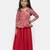 Red Plain Cotton Stitched Kids Lehenga Choli