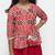 Red Plain Cotton Stitched Kids Lehenga Choli
