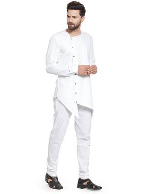 White plain cotton kurta-pajama 2