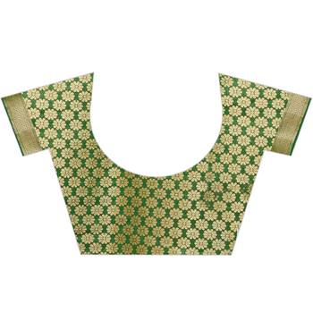 Blue woven tussar silk saree with blouse 3