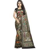 Beige woven art silk saree with blouse