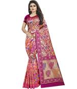 Beige woven art silk saree with blouse