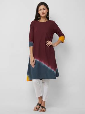 Women's The Aanavi Kurti in Tie Dye Cotton 1