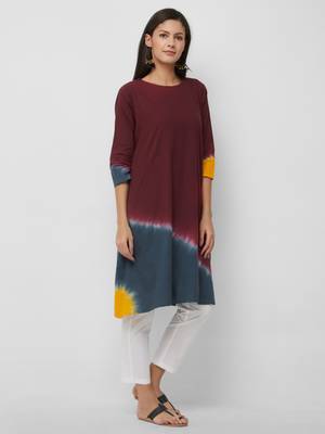 Women's The Aanavi Kurti in Tie Dye Cotton 3