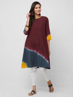 Women's The Aanavi Kurti in Tie Dye Cotton 4
